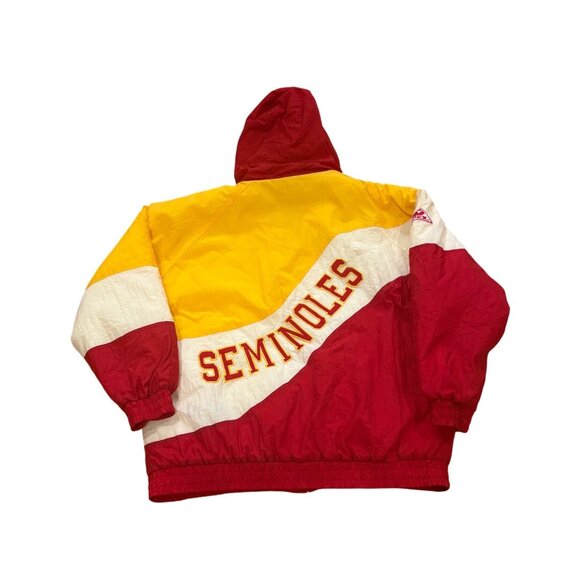 Vintage 90's Apex One Florida State Seminoles NCAA Hooded Puffer Jacket Men's XL - Picture 2 of 7